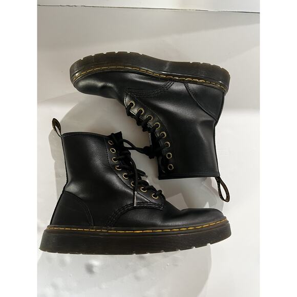 Dr. Martens Shoes - Dr. Doc Martens Air Wair Zavala Combat Boots Black Leather Womens 6 Mens 5